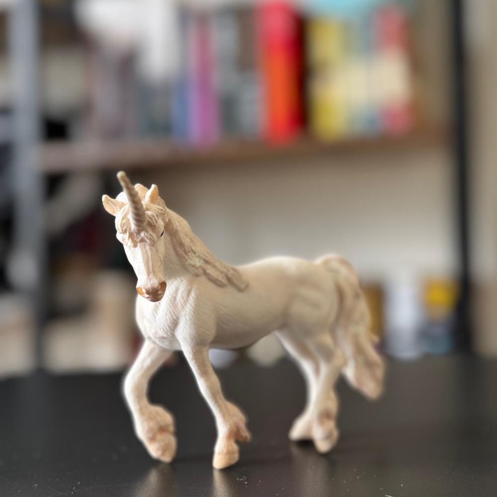 Elegant Cream Unicorn Figurine